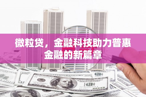天柱微粒贷，金融科技助力普惠金融的新篇章