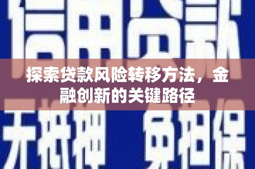 天柱探索贷款风险转移方法，金融创新的关键路径